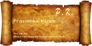 Prazsenka Kinga névjegykártya